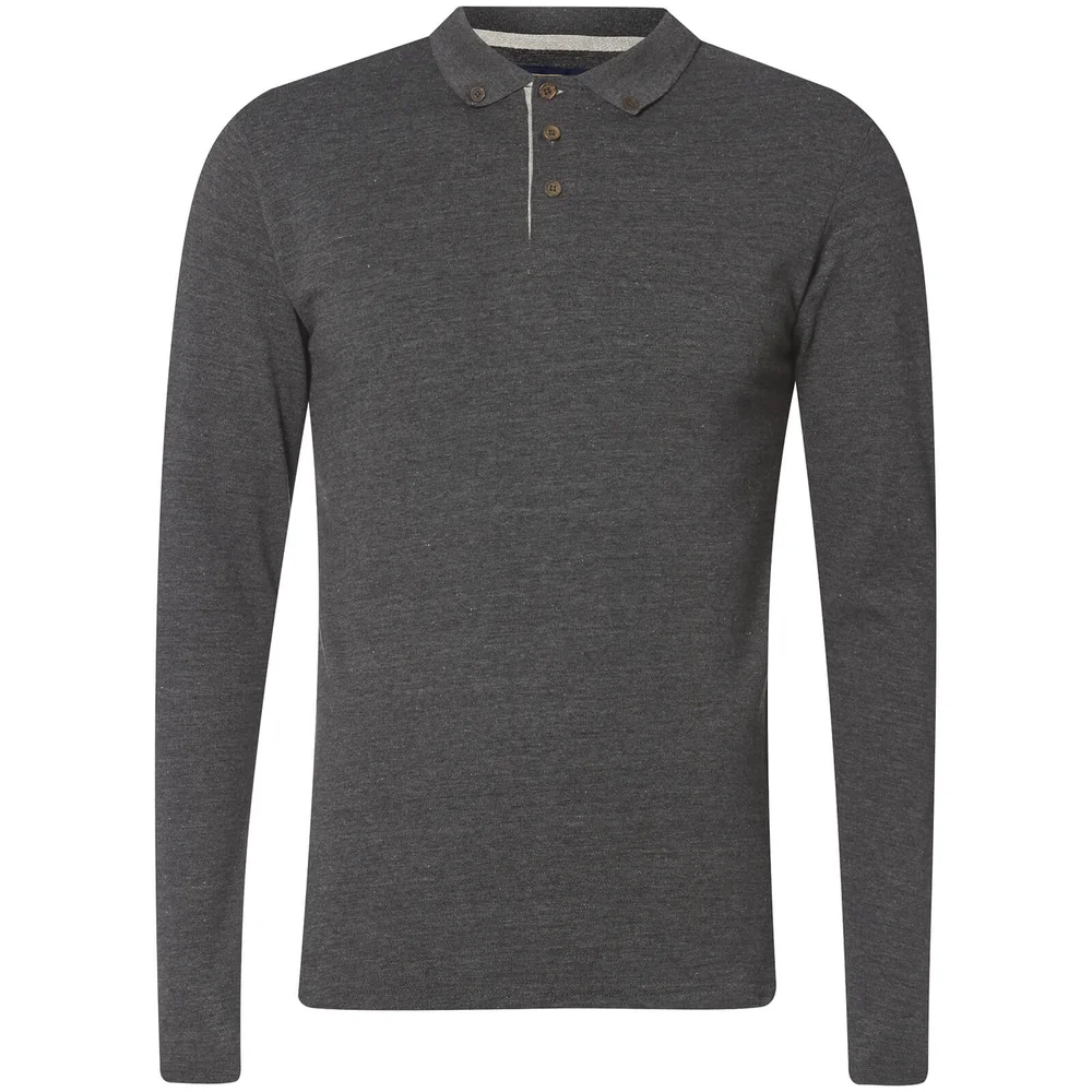 Advocate Men's Ralling Long Sleeve Polo Shirt - Charcoal Melange - S - Grijs Afbeelding 1
