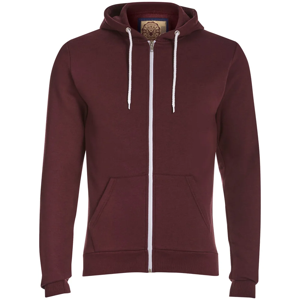 Advocate Men's Berkley Zip Through Hoody - Burgundy - S - Burgundy Afbeelding 1