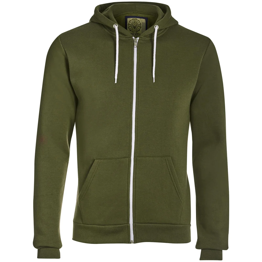 Advocate Men's Berkley Zip Through Hoody - Khaki - S - Groen Afbeelding 1