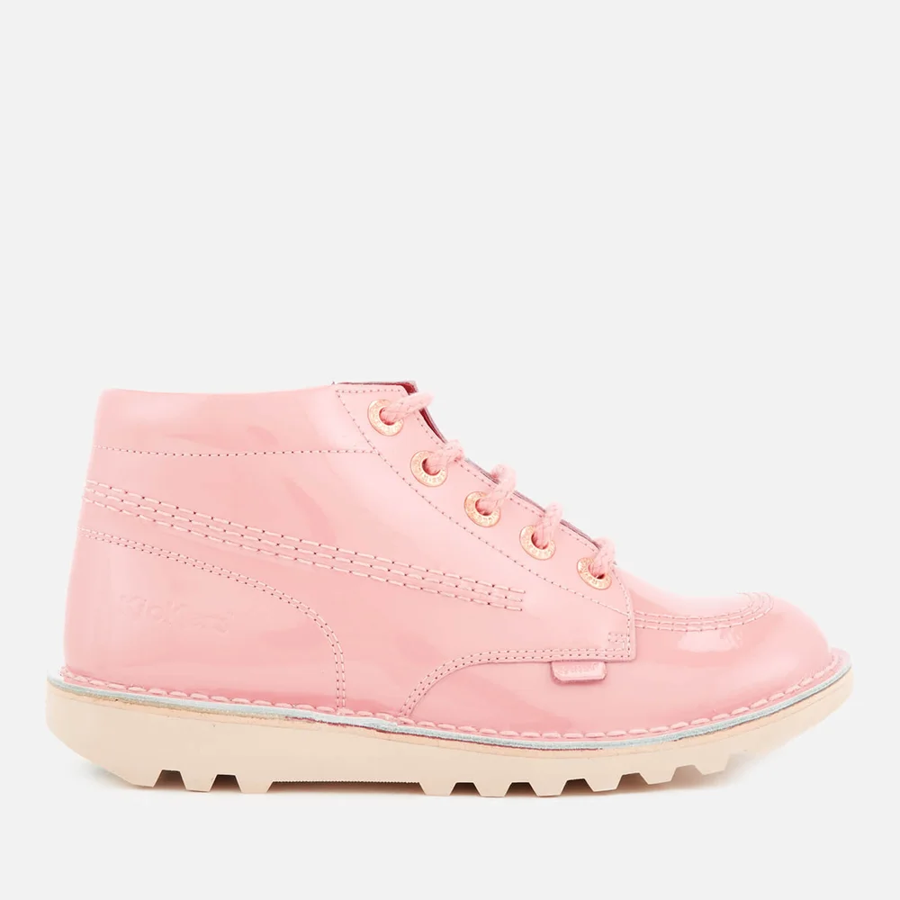 Kickers Kids' Kick Hi Patent Boots - Light Pink - UK 3 Youth/EU 36 Afbeelding 1