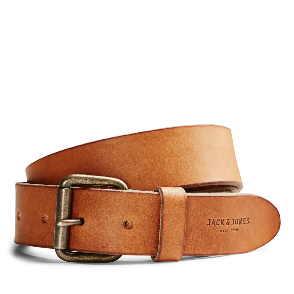 Jack & Jones Jakob Leren Riem - Bruin - S (80cm) - Brown Afbeelding 1