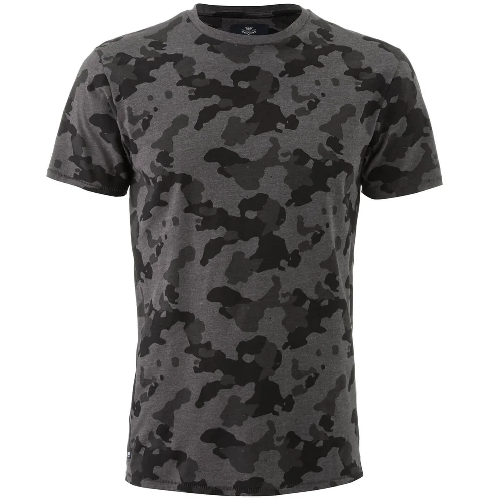 Threadbare Men's Felton Camo T-Shirt - Charcoal - S - Grijs Afbeelding 1