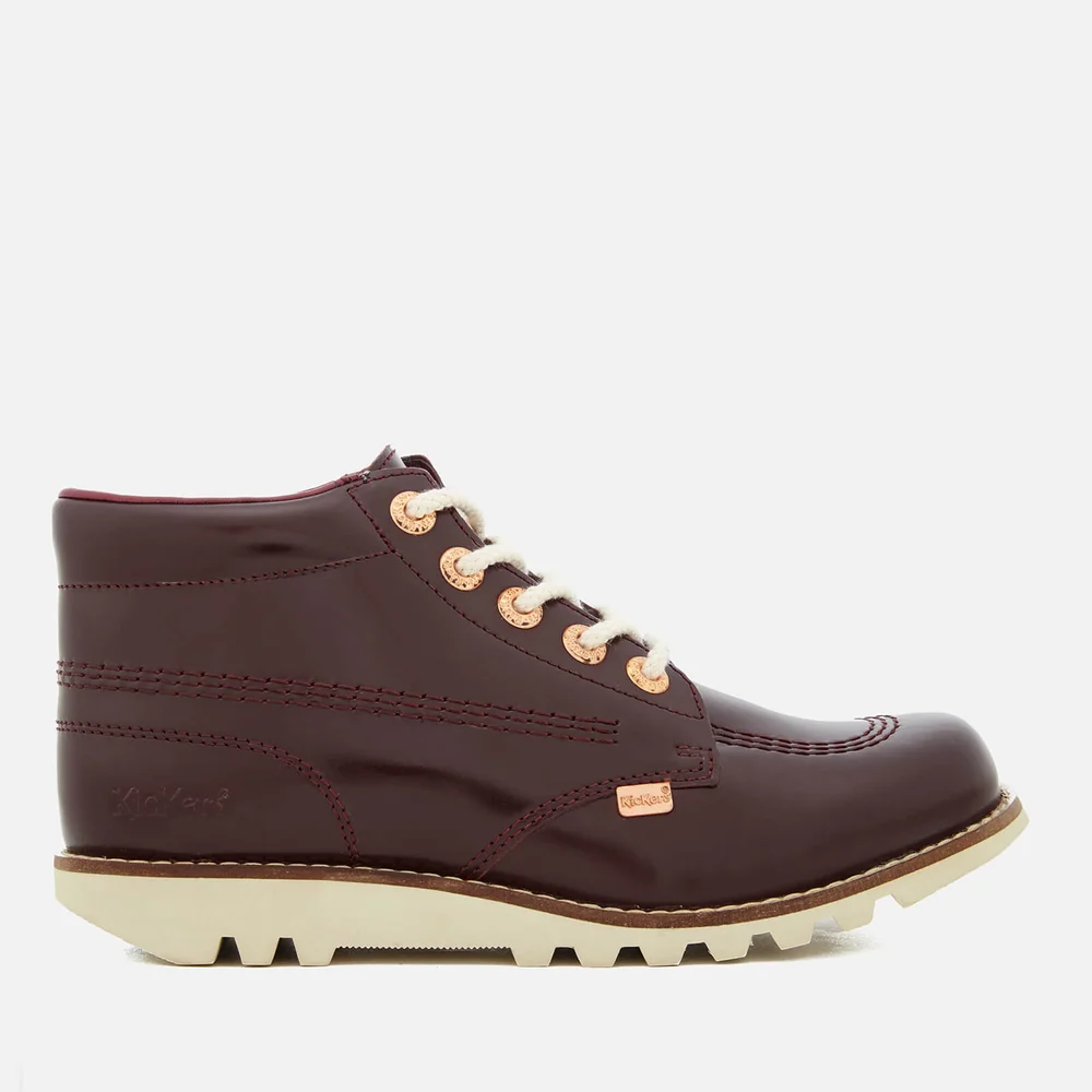 Kickers Women's Kick Hi C Leather Boots - Dark Burgundy - UK 4/EU 37 Afbeelding 1
