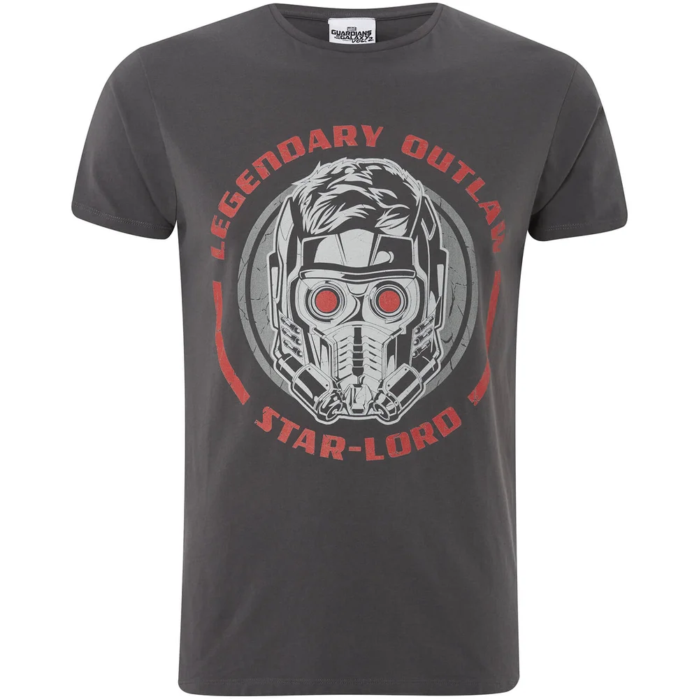 Marvel Guardians of the Galaxy Vol. 2 Star Lord Helmet Heren tshirt - Zwart - S - Grijs Afbeelding 1