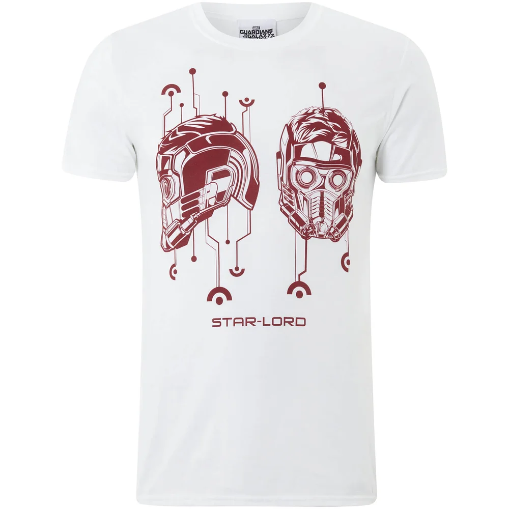 Marvel Guardians of the Galaxy Vol. 2 Star Lord Red Insignia Heren t-shirt - Wit - S - Grijs Afbeelding 1