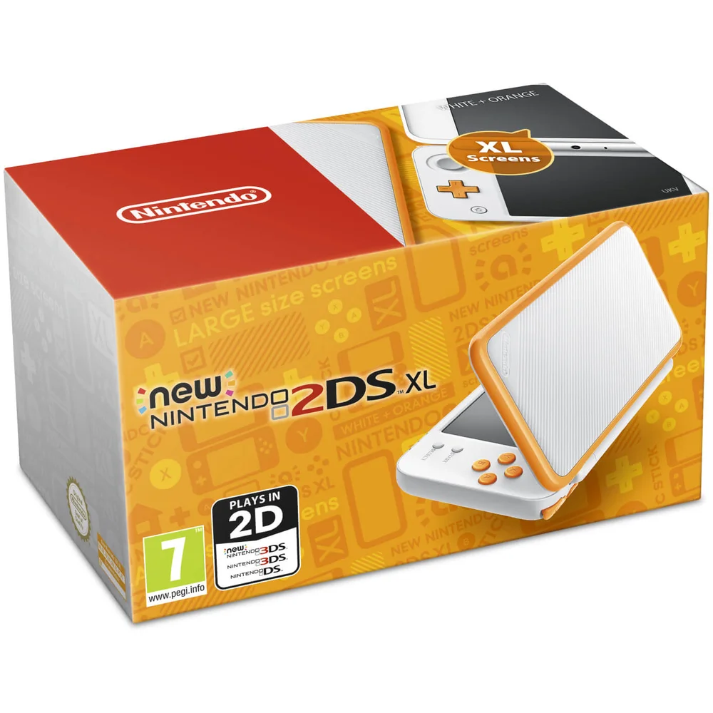 New Nintendo 2DS XL White and Orange Afbeelding 1