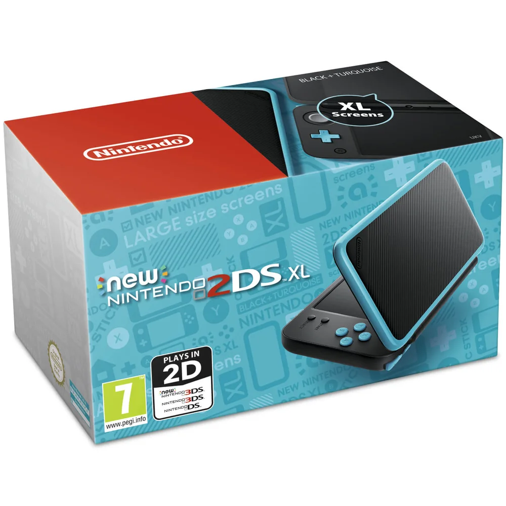 New Nintendo 2DS XL Black and Turquoise Afbeelding 1