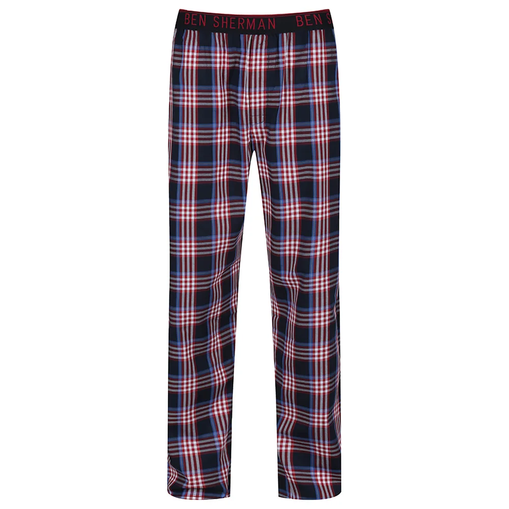 Ben Sherman Men's Blake Check Lounge Pants - Red - S - Rood Afbeelding 1