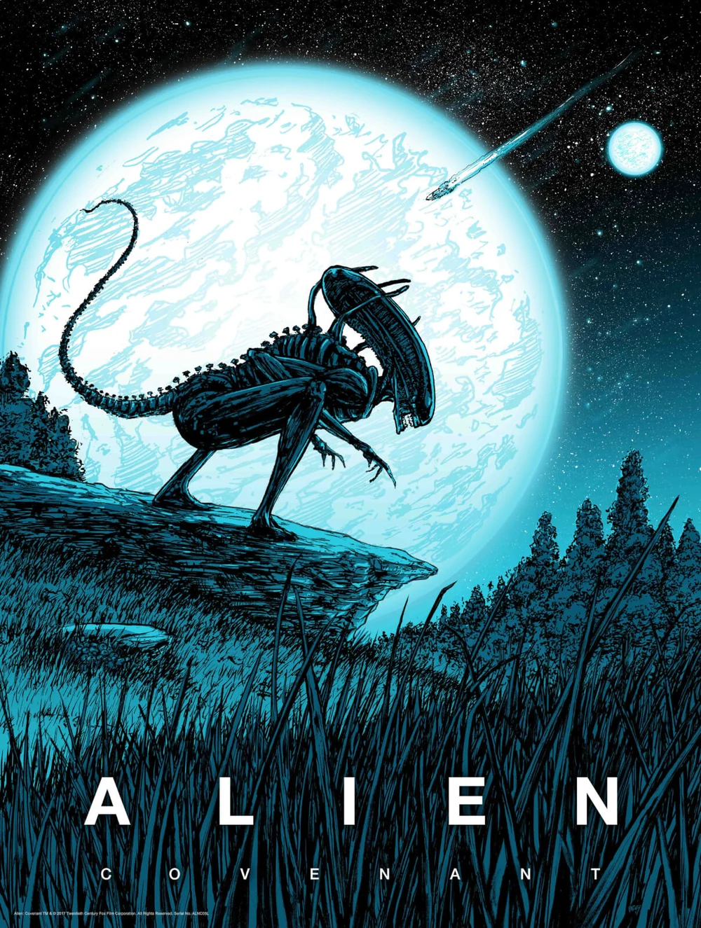 Alien: Covenant GITD Screenprint by Barry Blankenship - Zavvi Exclusive Afbeelding 1