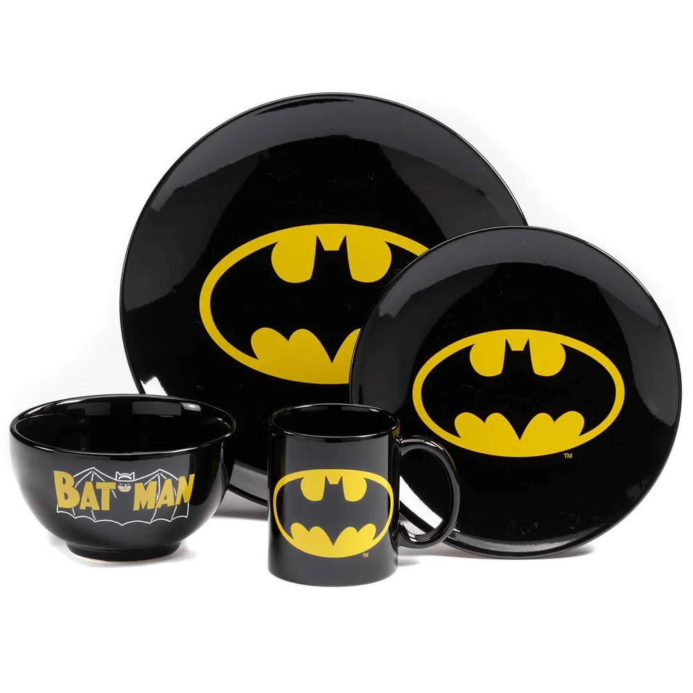 DC Comics Batman 4 Piece Dinner Set Afbeelding 1