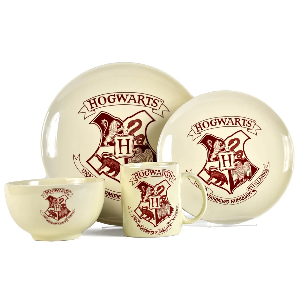 Harry Potter Hogwarts Crest 4 Piece Dinner Set Afbeelding 1