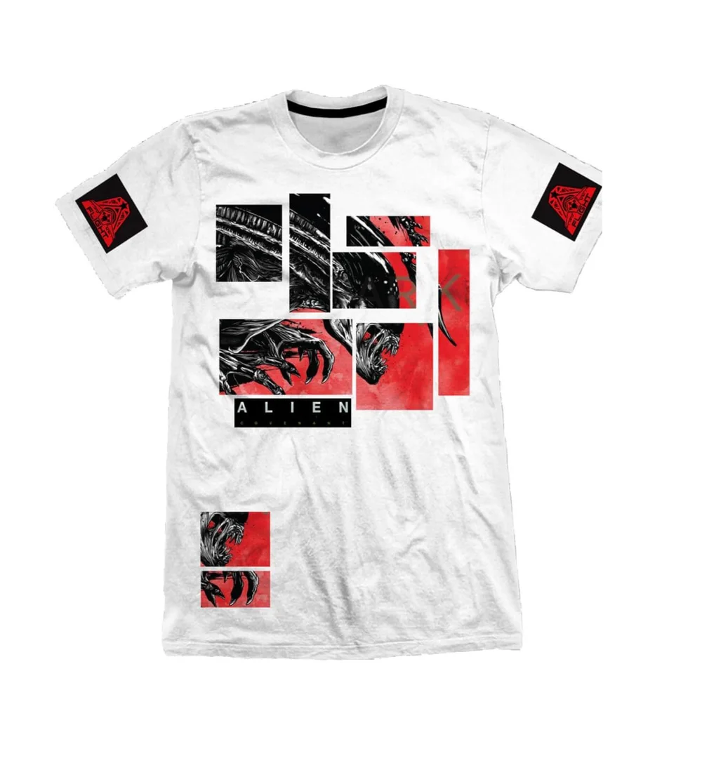 Alien Covenant Abstract Men's White T-Shirt - S - Wit Afbeelding 1