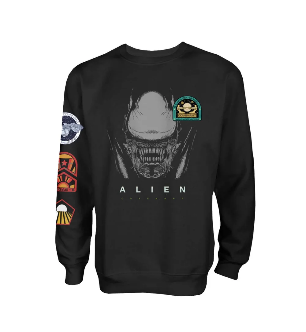 Alien Covenant Xenomorph Insignia Men's Black Sweatshirt - S - Zwart Afbeelding 1