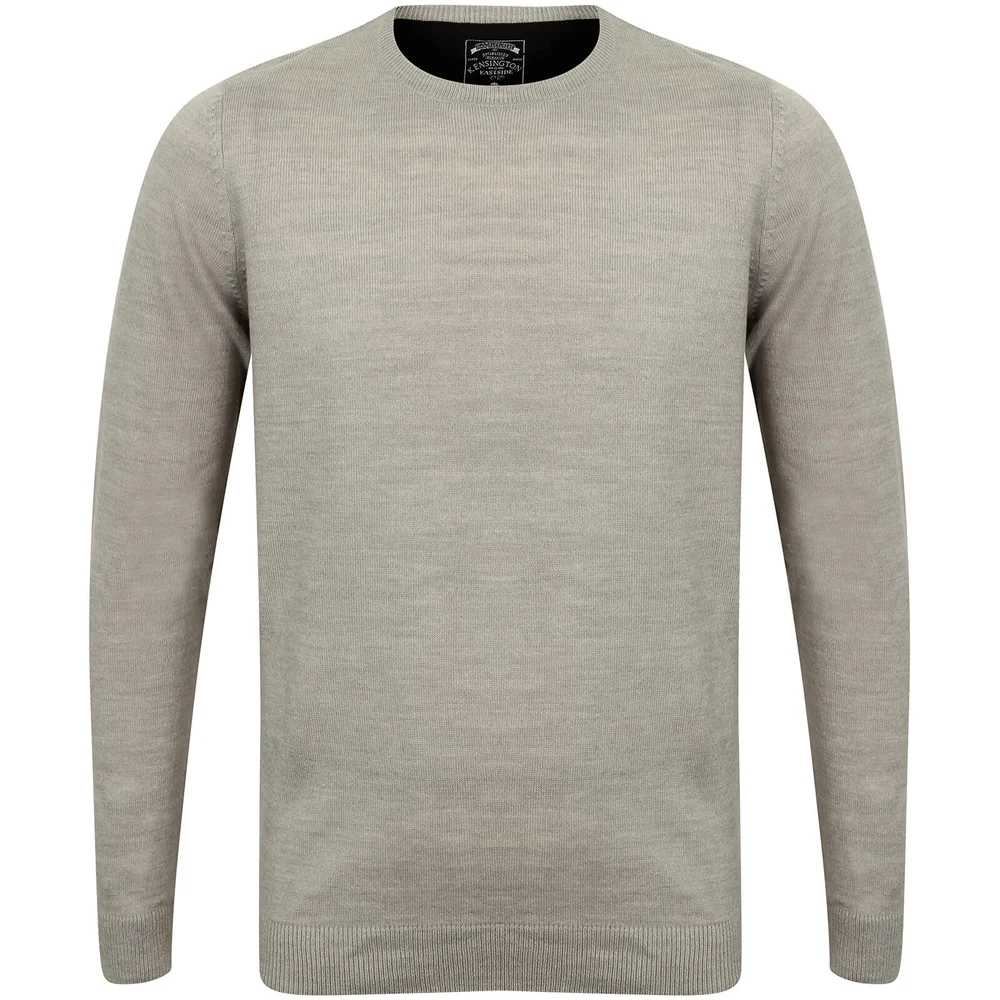 Kensington Men's Basic Crew Neck Jumper - Light Grey Marl - M - Grijs Afbeelding 1