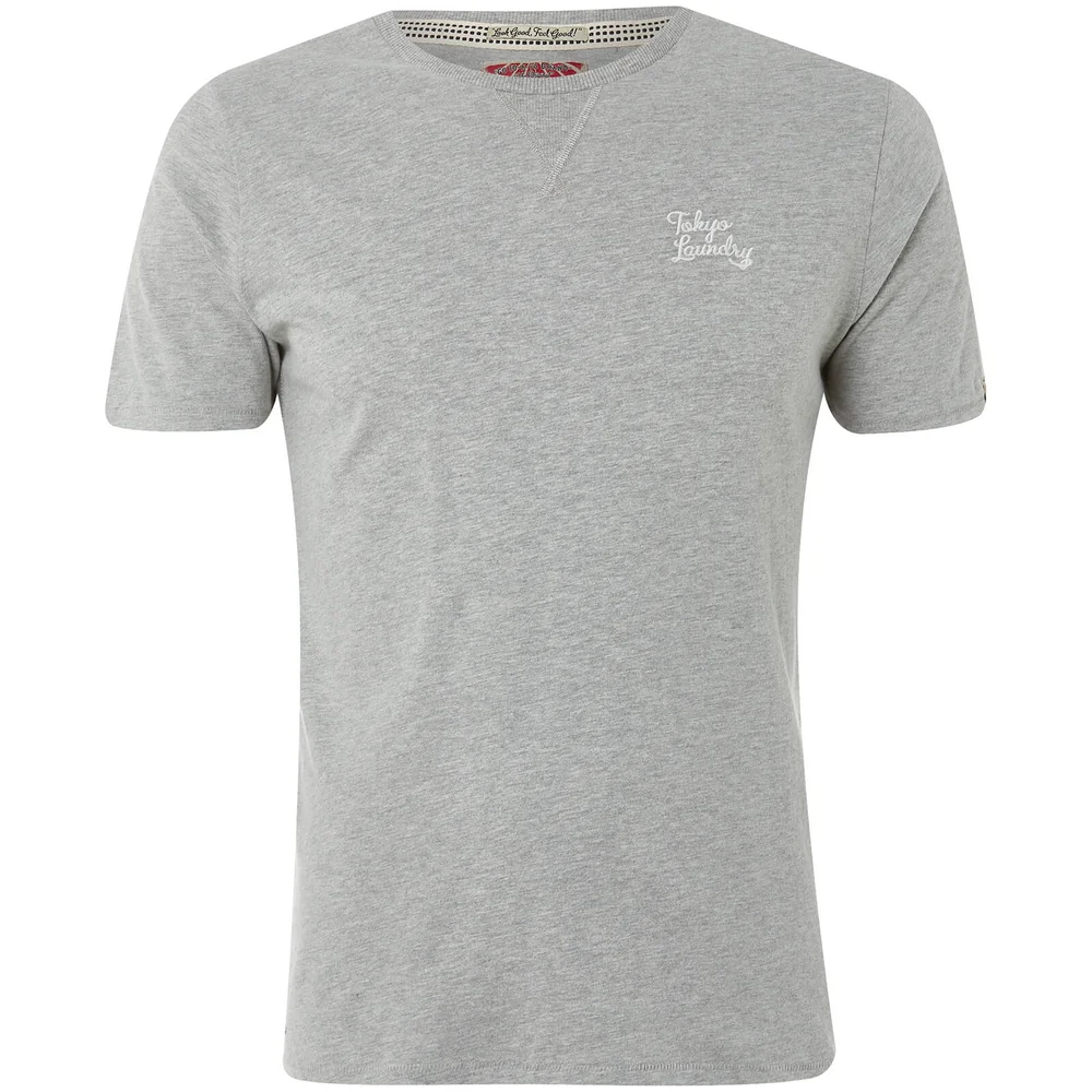 Tokyo Laundry Men's Hemsby Jersey T-Shirt - Light Grey Marl - S - Grijs Afbeelding 1