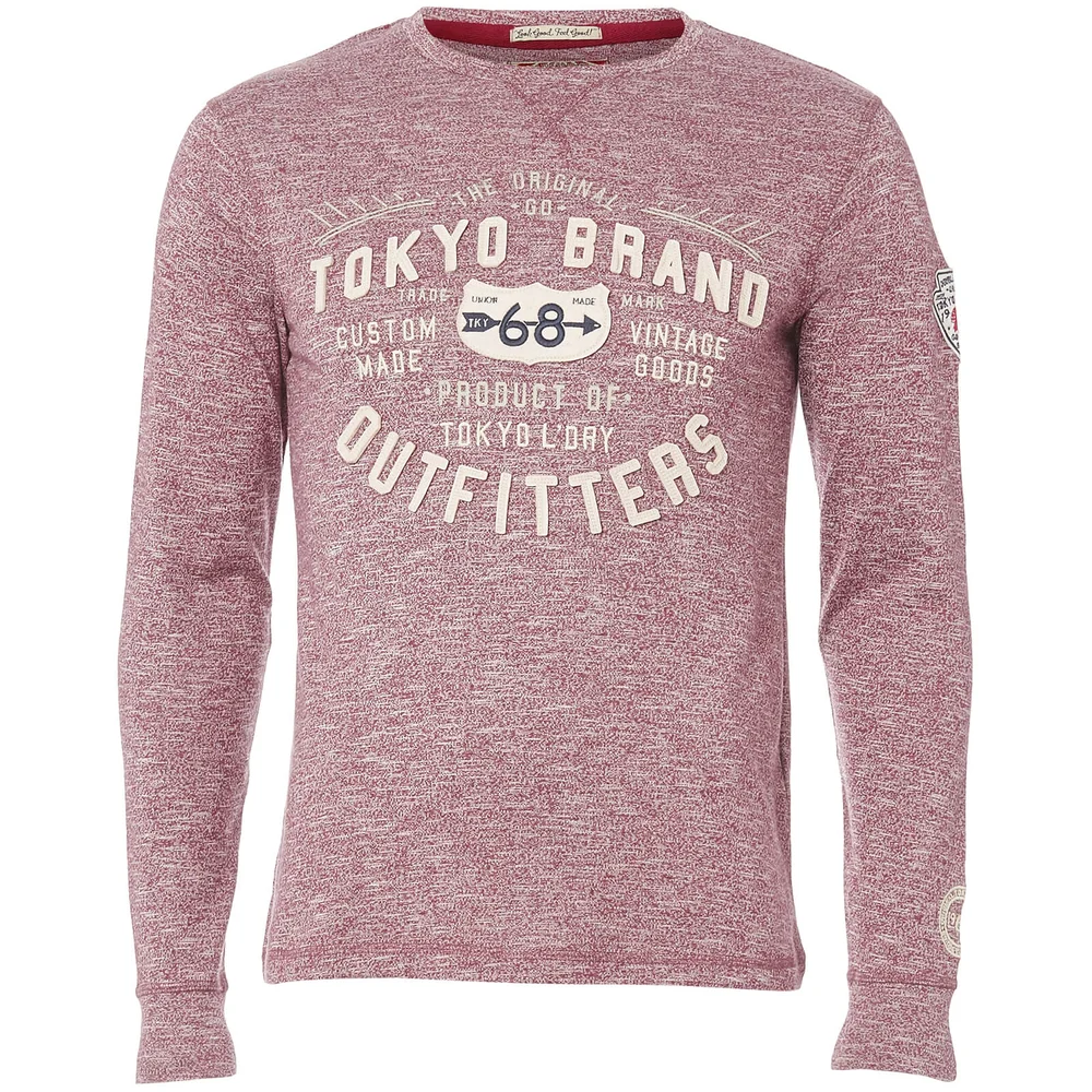 Tokyo Laundry Men's Timperley Jersey Long Sleeve Top - Oxblood - S - Rood Afbeelding 1