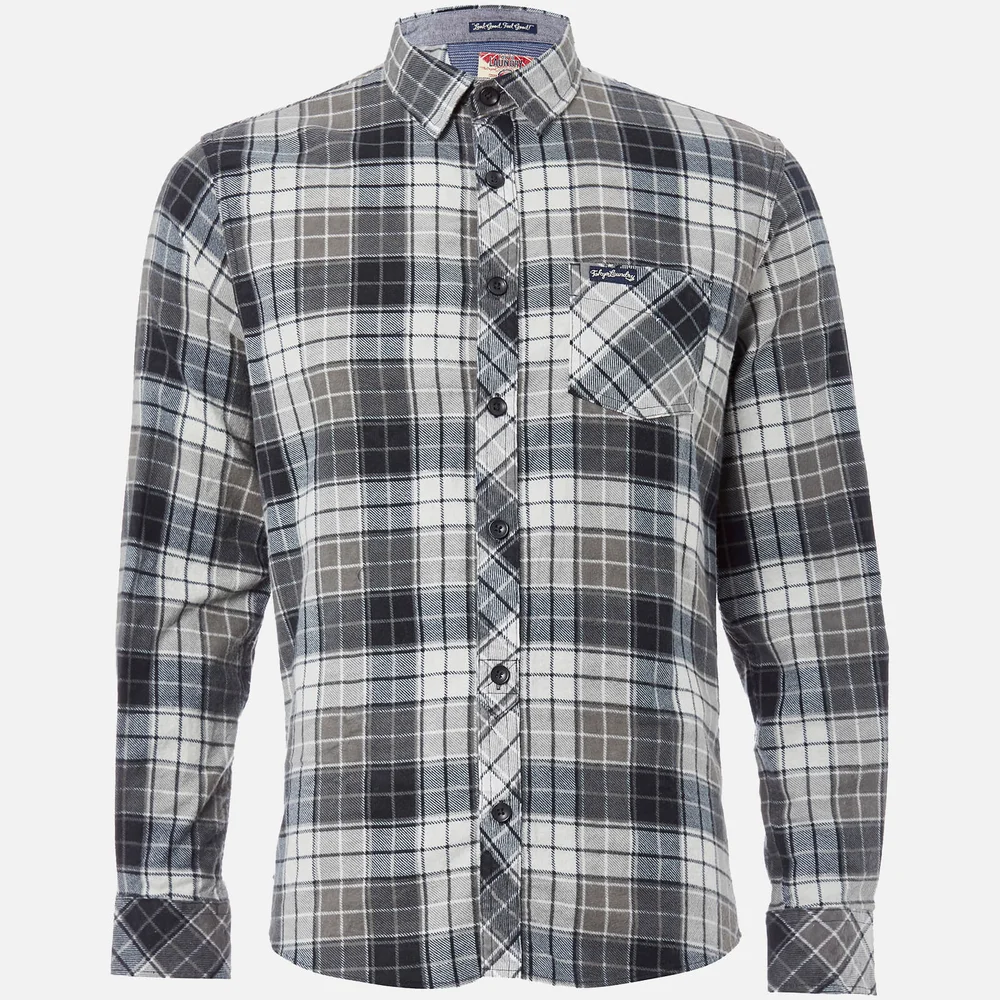 Tokyo Laundry Men's Nashville Flannel Long Sleeve Shirt - Charcoal - S - Grijs Afbeelding 1