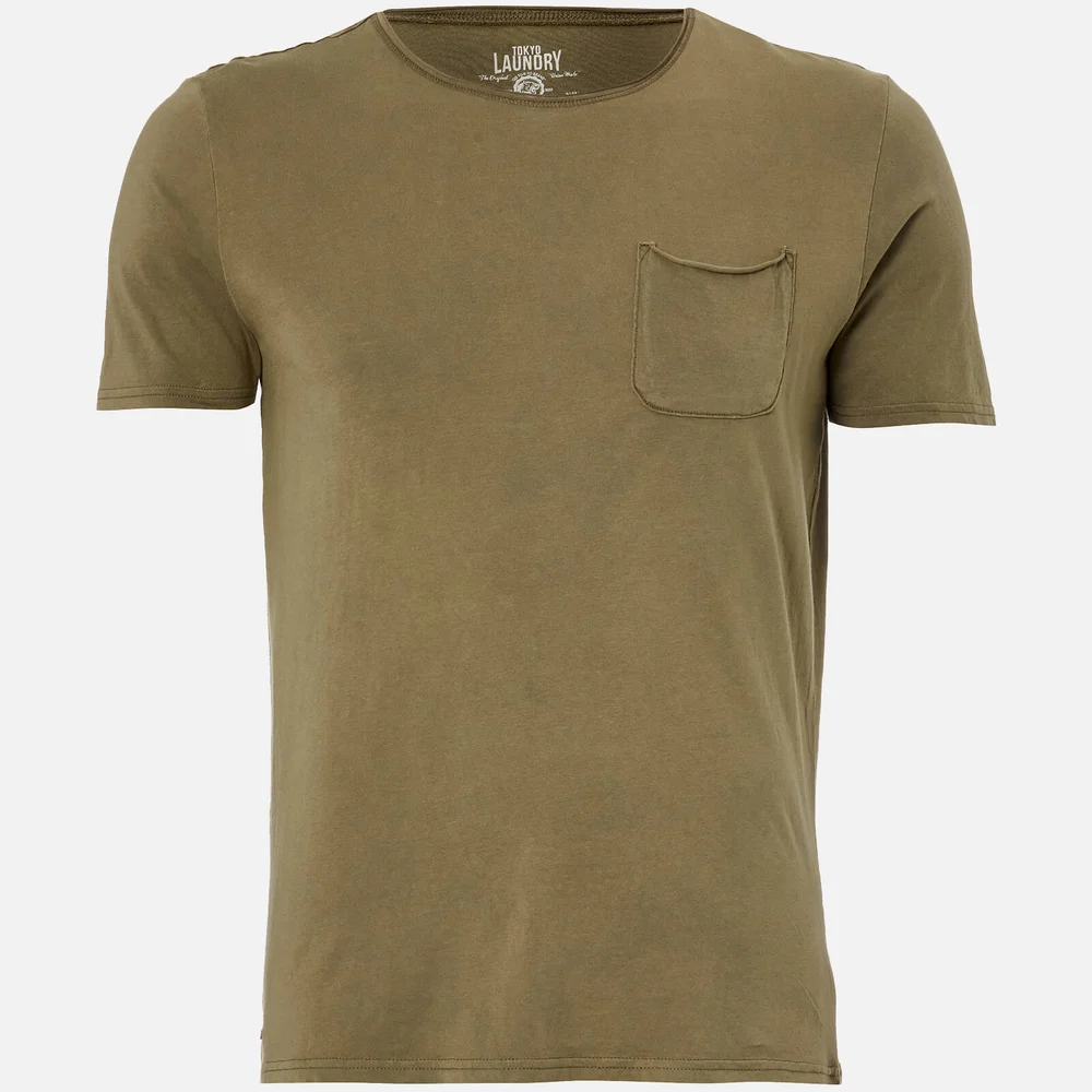 Tokyo Laundry Men's Hella Cotton Jersey T-Shirt - Burnt Olive - S - Groen Afbeelding 1