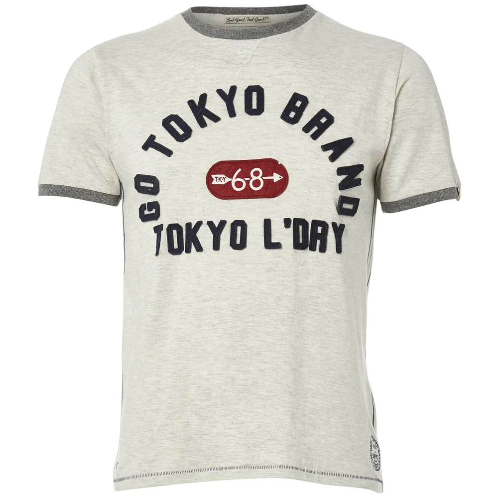 Tokyo Laundry Men's Winterfield Jersey T-Shirt - Oat Grey Marl - S - Grijs Afbeelding 1