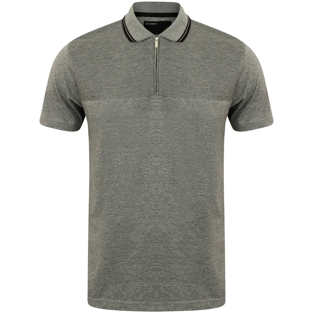 Dissident Men's Henstridge Half Panel Polo Shirt - Grey - S - Grijs Afbeelding 1