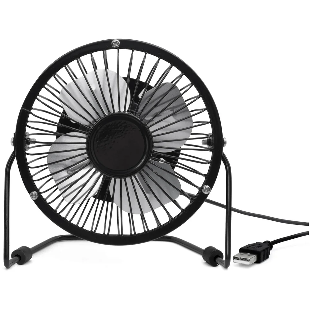 USB Metal Desk Fan - Black Afbeelding 1