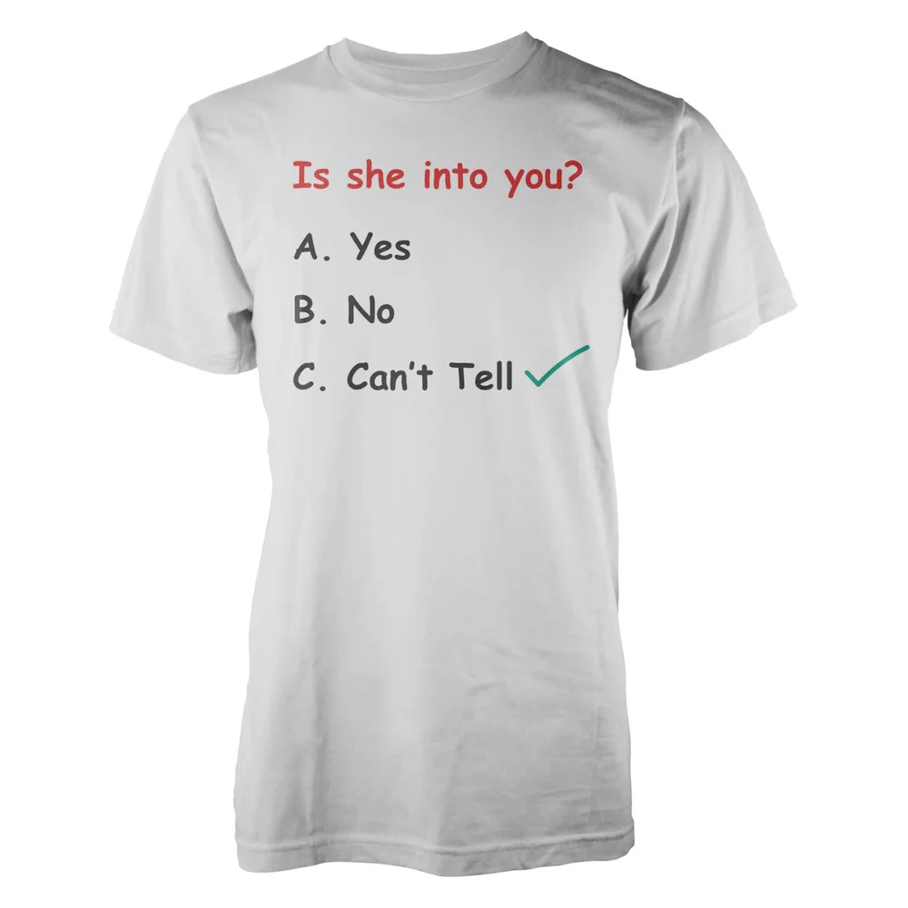 Casually Explained Is She Into You? White T-Shirt - YL - Wit Afbeelding 1