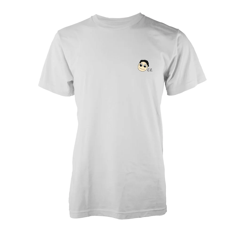 Casually Explained Mini Face Print White T-Shirt - YL - Wit Afbeelding 1