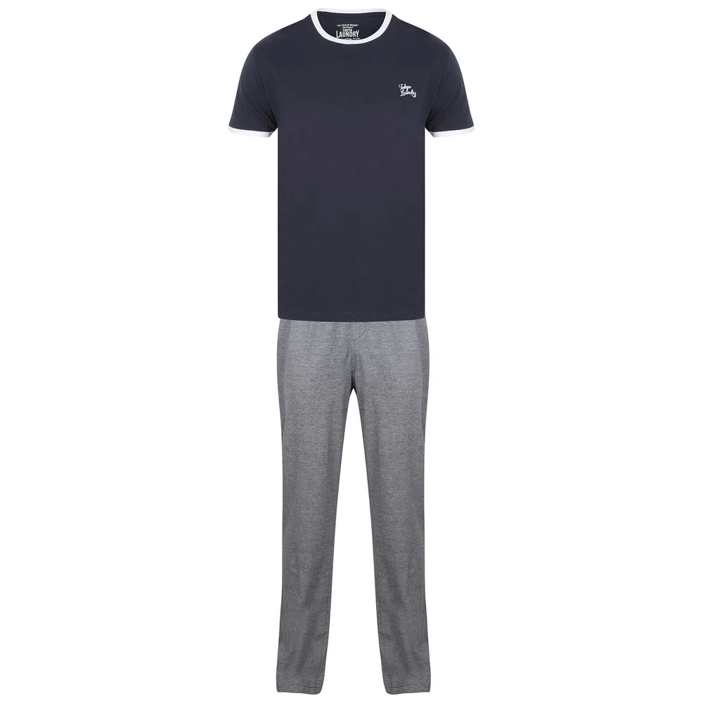 Tokyo Laundry Men's Ivor Pyjama Set - Midnight Blue - S - Blauw Afbeelding 1