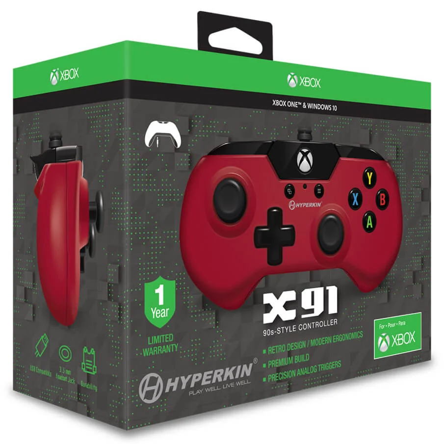 Licensed X91 90's Style Controller XBOX 1 & PC Controller - Red Afbeelding 1