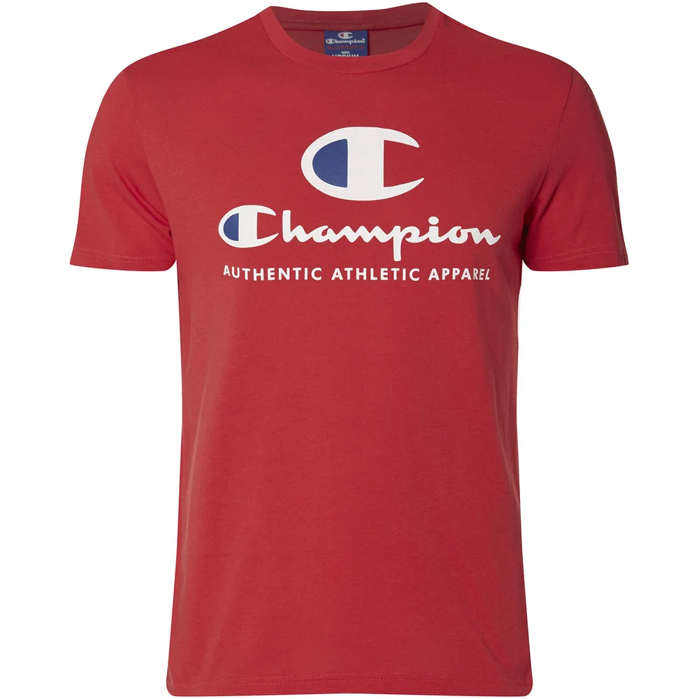 Champion Men's Large Logo T-Shirt - Red - S - Rood Afbeelding 1