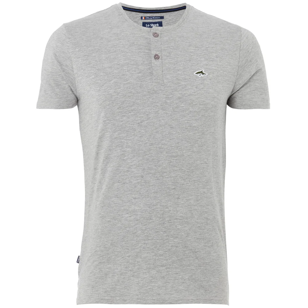 Le Shark Men's Glengall Button T-Shirt - Light Grey Marl - S - Grijs Afbeelding 1