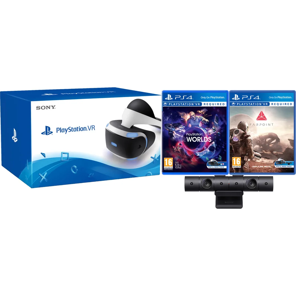 Sony PlayStation VR - Includes PlayStation 4 Camera V2, PlayStation VR Worlds & Farpoint Afbeelding 1