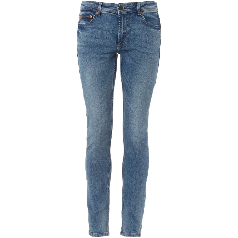 Troy Men's Loop Washed Slim Fit Jeans - Mid Blue Denim - W28/L30 - Blauw Afbeelding 1