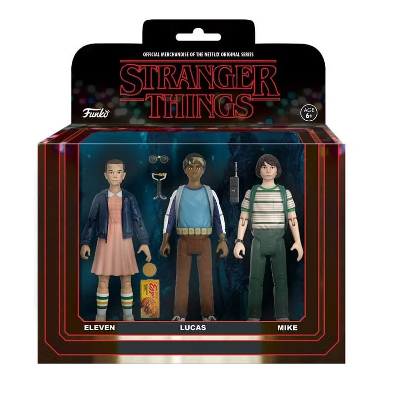 Funko Stranger Things 3 Pack Eleven, Lucas and Mike Action Figures Afbeelding 1
