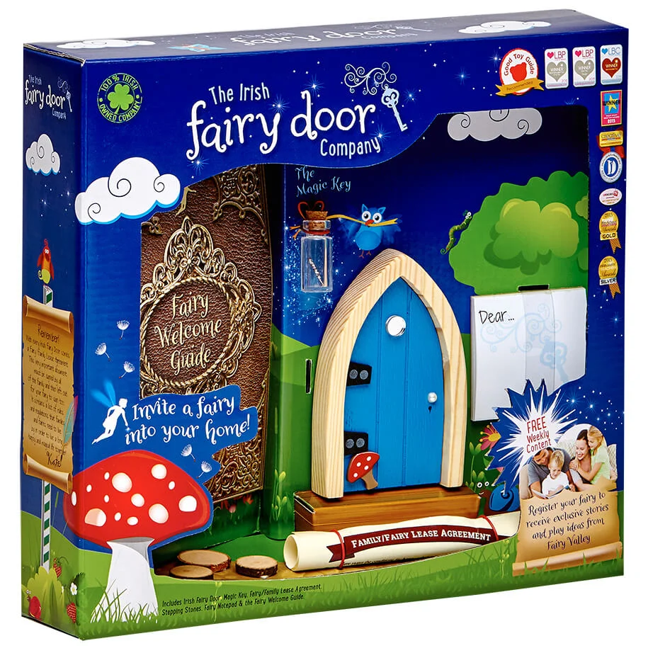 The Irish Fairy Door Company Arched Fairy Door - Blue (Slim) Afbeelding 1