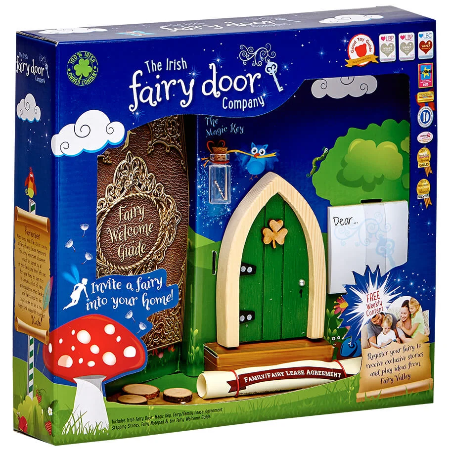 The Irish Fairy Door Company Arched Fairy Door - Green (Slim) Afbeelding 1