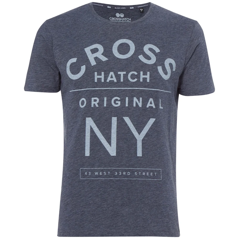 Crosshatch Men's Laramie T-Shirt - Navy Marl - S - Navy blauw Afbeelding 1