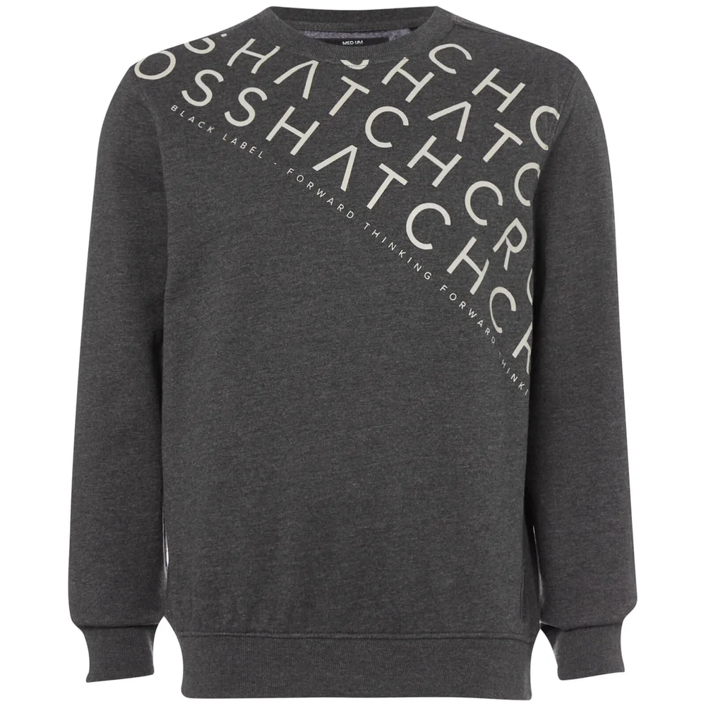 Crosshatch Men's Leeroy Crew Sweatshirt - Charcoal Marl - S - Grijs Afbeelding 1