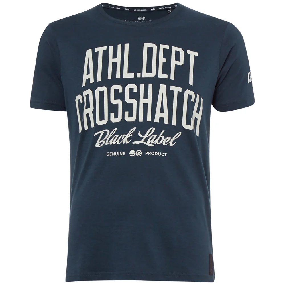 Crosshatch Men's Truman T-Shirt - Mood Indigo Marl - S - Navy blauw Afbeelding 1
