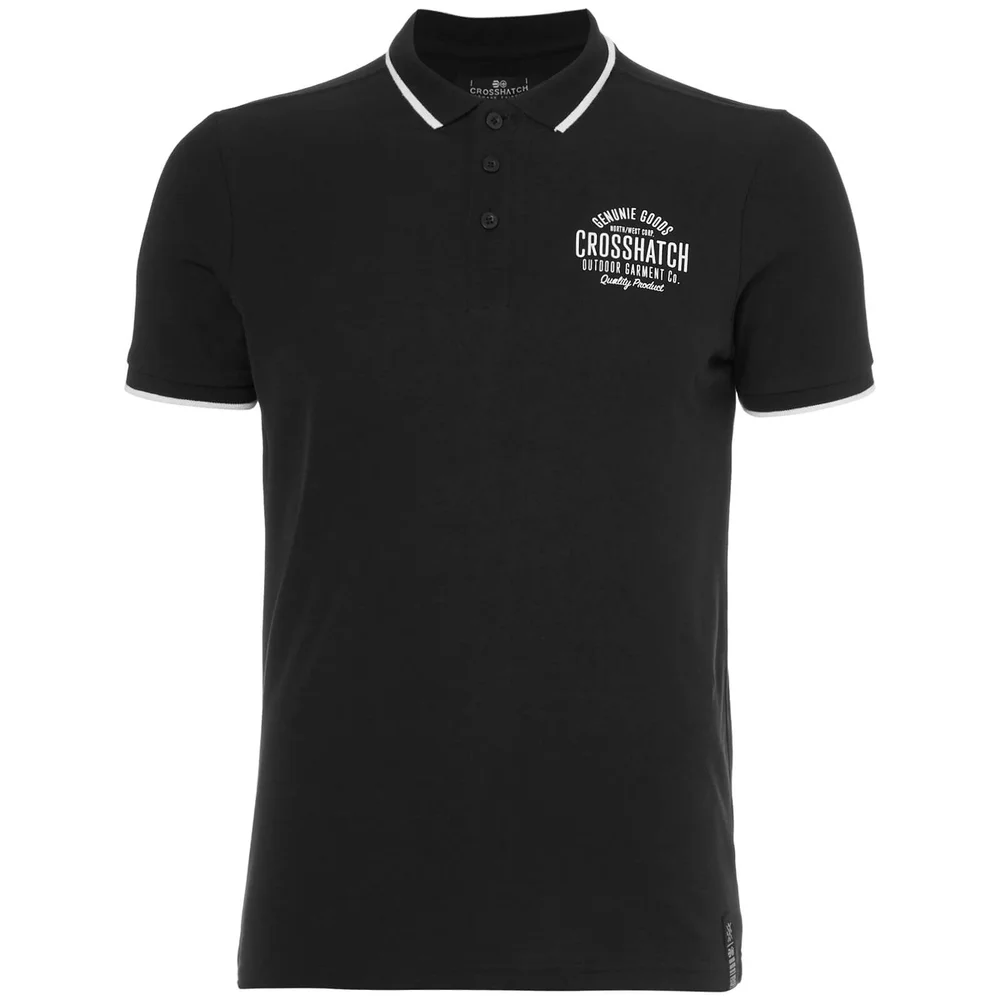 Crosshatch Men's Seton Polo Shirt - Black - S - Zwart Afbeelding 1