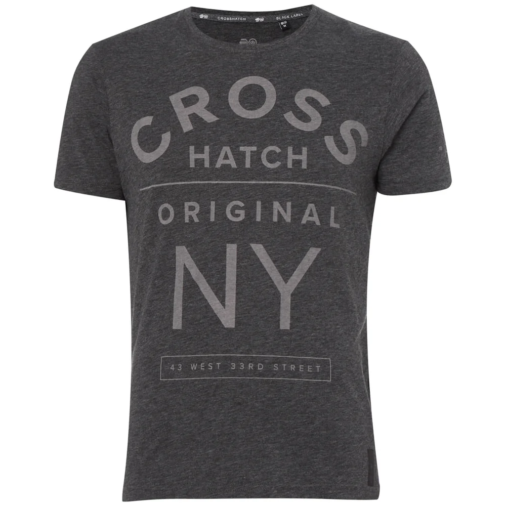 Crosshatch Men's Laramie T-Shirt - Charcoal Marl - S - Grijs Afbeelding 1