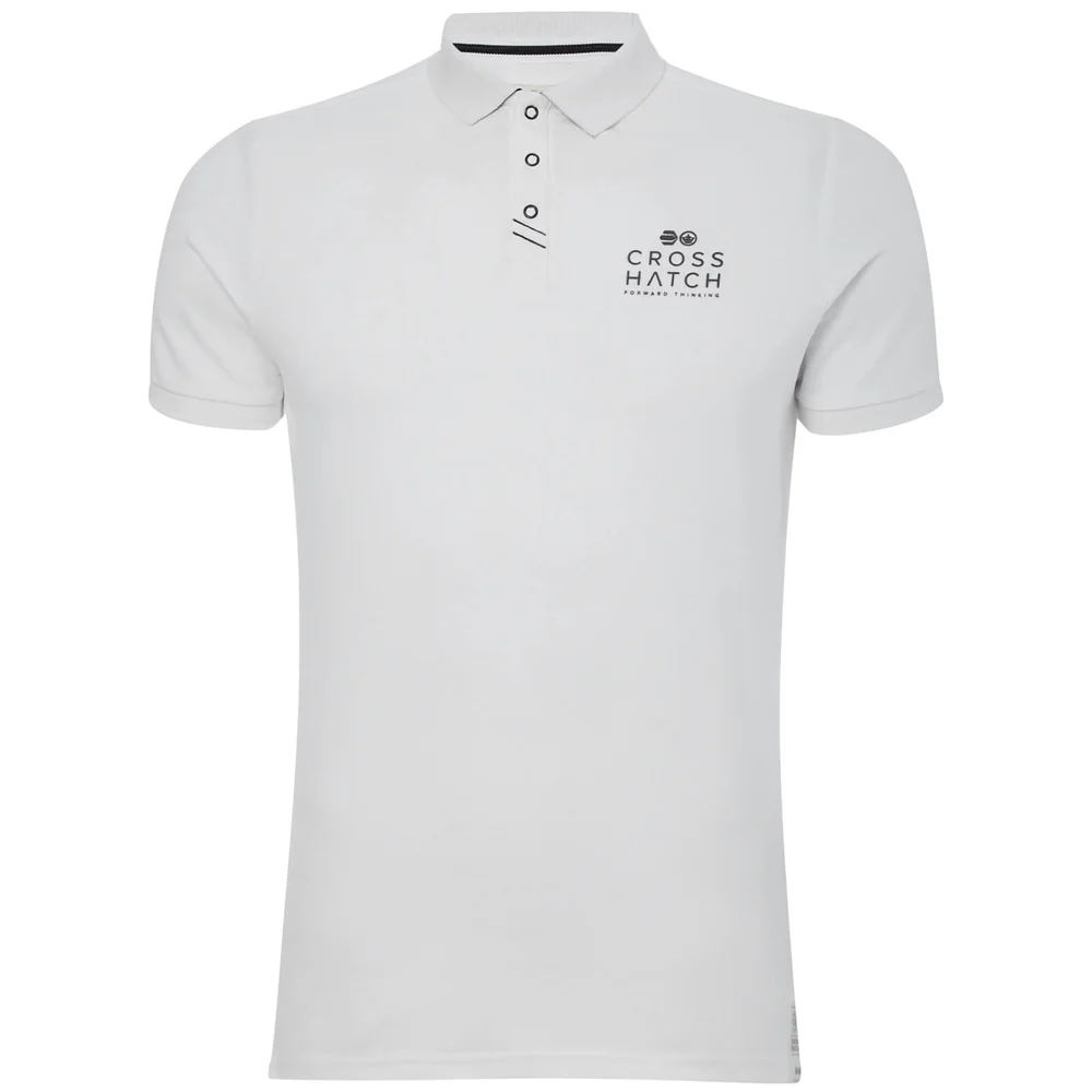 Crosshatch Men's Princeton Polo Shirt - White - S - Wit Afbeelding 1