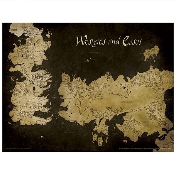 Game of Thrones - Westeros Map Poster + Tube Afbeelding 1