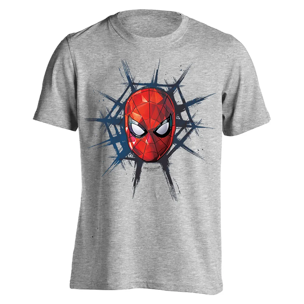 Marvel Spider-Man Spider Web T-shirt - Lichtgrijs - S - Grijs Afbeelding 1