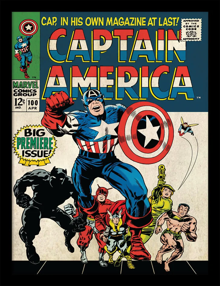 Marvel Captain America Premiere Framed 30 x 40cm Print Afbeelding 1