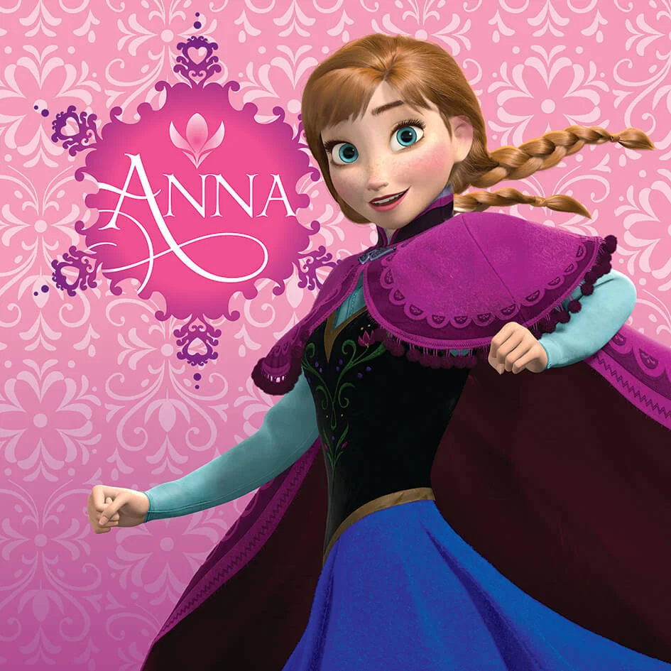 Disney Frozen Anna Pink 30 x 30cm Canvas Print Afbeelding 1