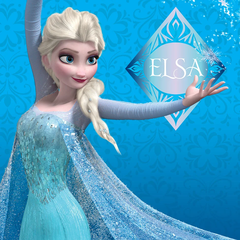 Disney Frozen Elsa Blue 30 x 30cm Canvas Print Afbeelding 1