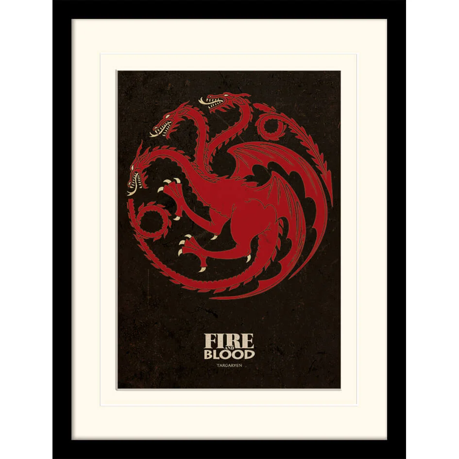Game of Thrones Targaryen Mounted 30 x 40cm Print Afbeelding 1