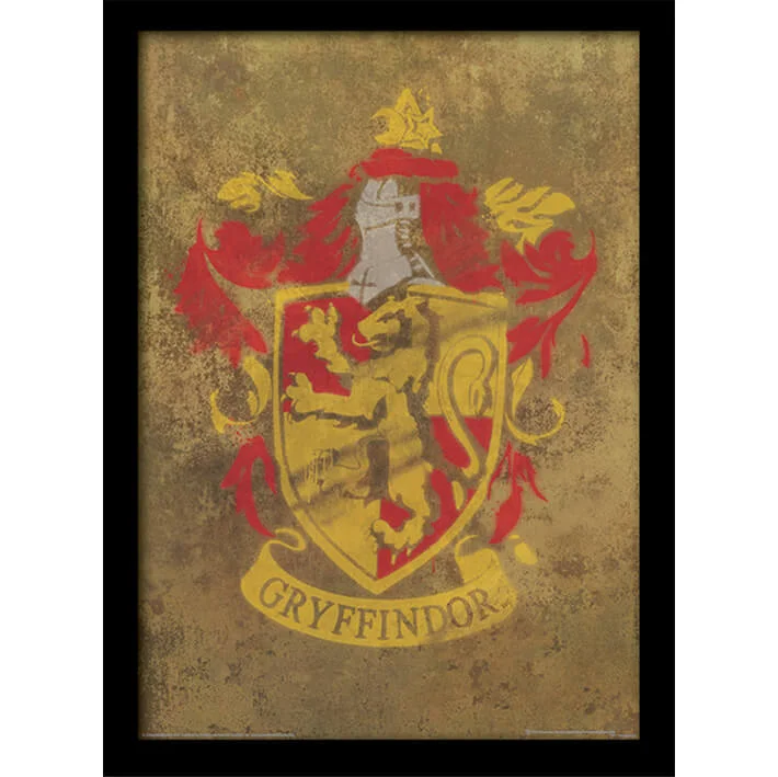 Harry Potter Gryffindor Crest Framed 30 x 40cm Print Afbeelding 1