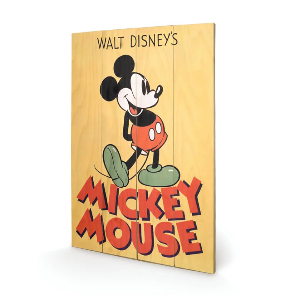 Disney Mickey Mouse Mickey 40 x 39cm Wood Print Afbeelding 1